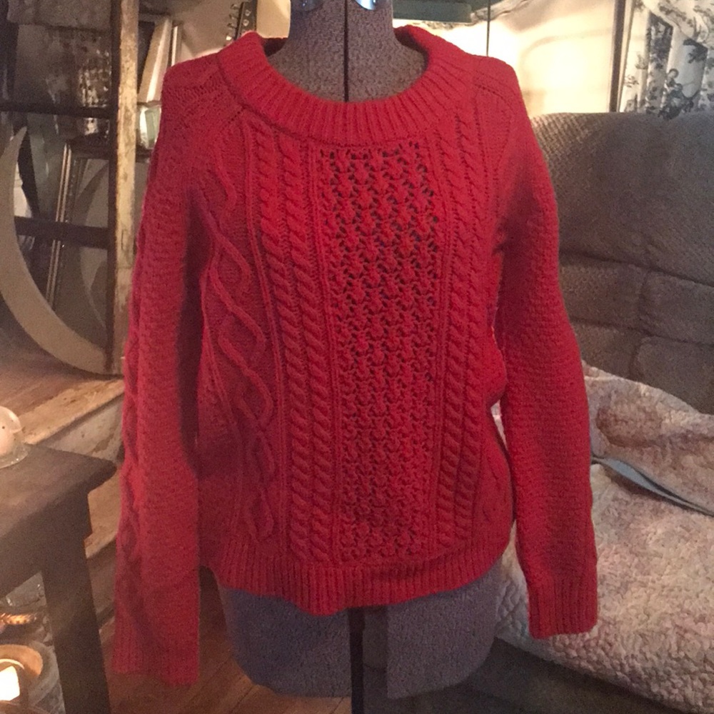 Lands End Canvas 1963 Red Sweater Size small